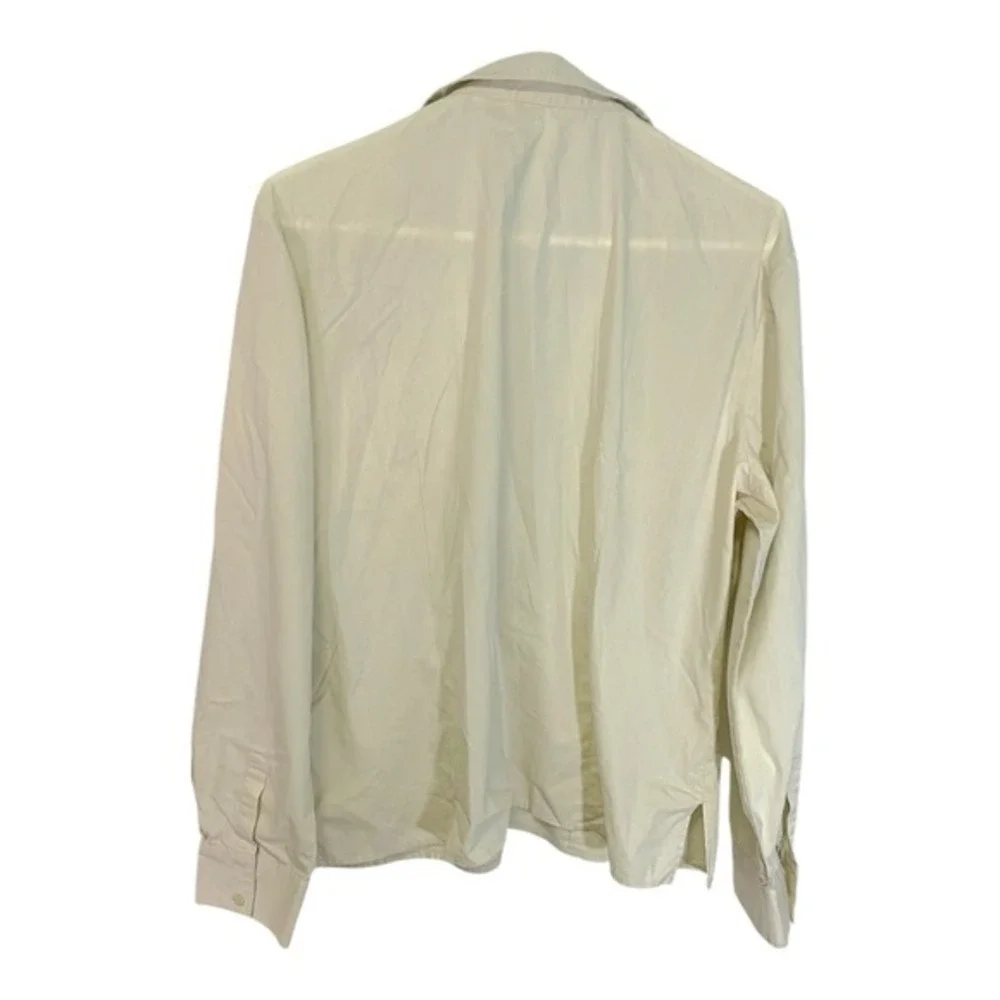 Worthington 14‎ Beige Button Down Shirt Roll Tab Utility Safari Minimalist